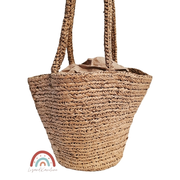 New! J. Crew Malta Handwoven Straw Bucket Tote NWOT - Picture 6 of 15
